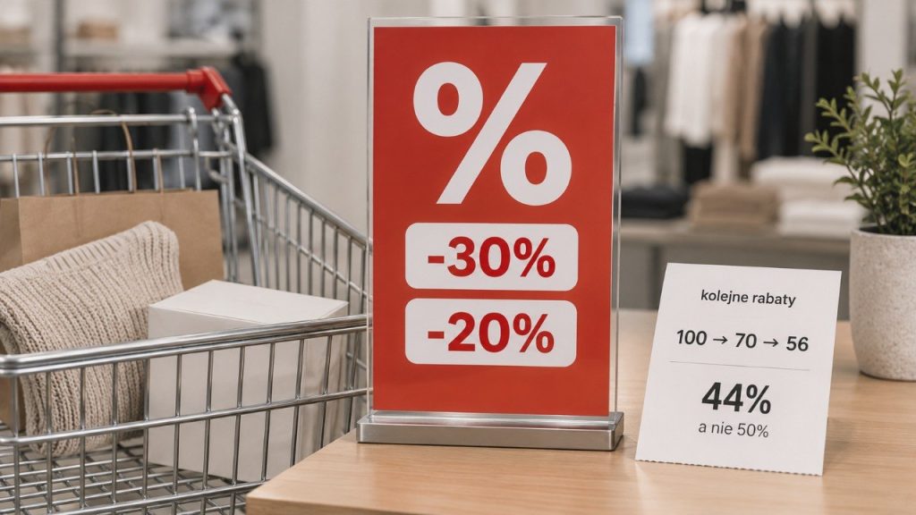 Zniżka 30%, a potem 20% nie daje 50%: jak naprawdę liczyć kolejne rabaty w sklepie