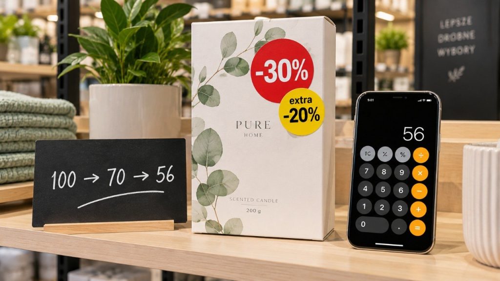 Zniżka 30%, a potem 20% nie daje 50%: jak naprawdę liczyć kolejne rabaty w sklepie