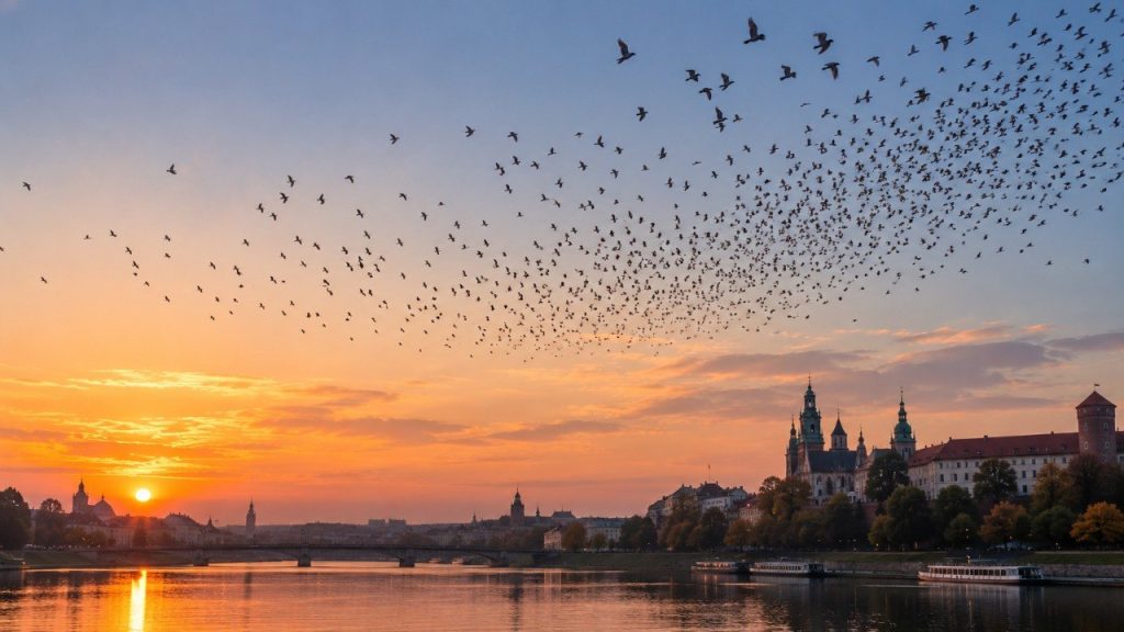 Ptaki zbierają się w duże stada nad polskimi miastami: dlaczego robią to przed jesienną migracją