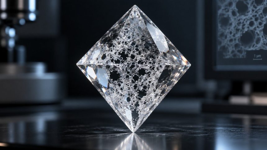 Porowaty diament można dziś wytwarzać za pomocą plazmy, stopionych soli i selektywnego trawienia. Wyjaśniamy, jak powstają nanopory oraz po co wykorzystuje się je w fizyce i elektronice.