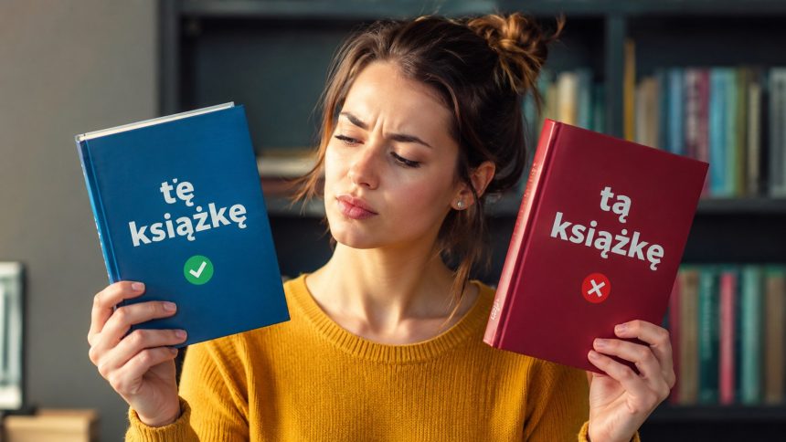 „Tę książkę” czy „tą książkę”? Sprawdź, która forma jest wzorcowa, kiedy „tą” jest dopuszczalne w mowie potocznej i jak poprawnie rozpoznać biernik oraz narzędnik.