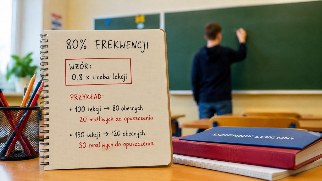 Frekwencja 80% w szkole — ile lekcji można jeszcze opuścić? Prosty sposób liczenia bez kalkulatora