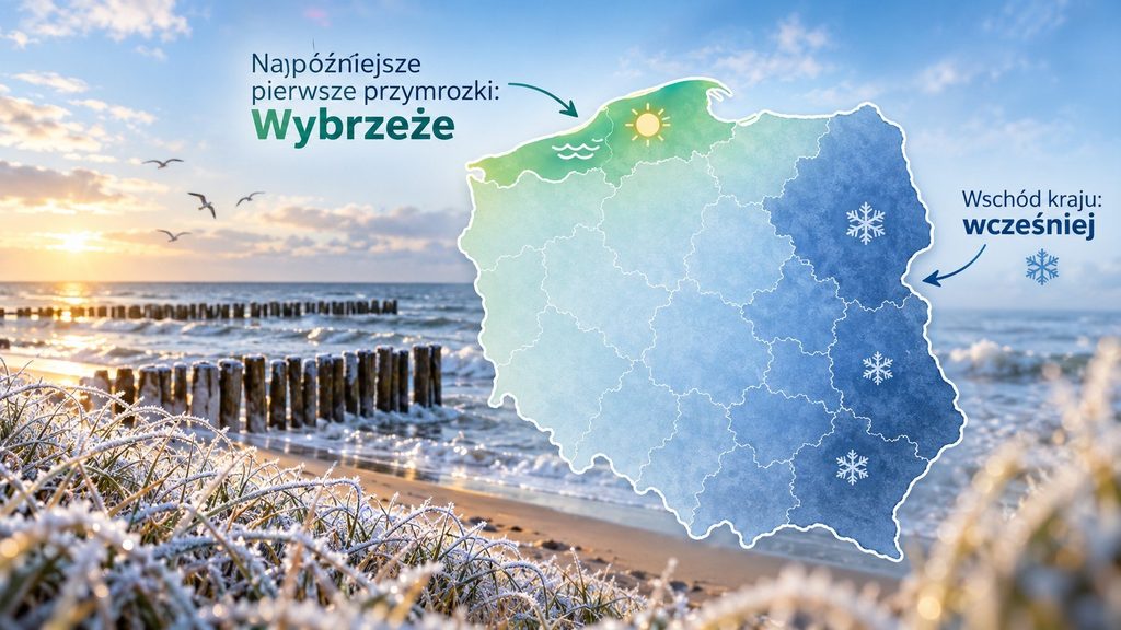 Gdzie w Polsce najpóźniej pojawiają się pierwsze przymrozki? Wybrzeże wygrywa ze wschodem kraju